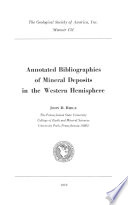 Annotated bibliographies of mineral deposits in the Western Hemisphere /