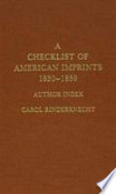 A checklist of American imprints, 1830-1839 : author index /