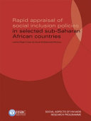 Rapid appraisal of social inclusion policies in selected sub-Saharan African countries /