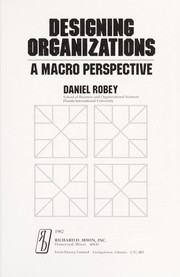 Designing organizations : a macro perspective /