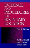 Evidence and procedures for boundary location /