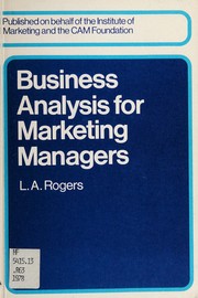 Business analysis for marketing managers /