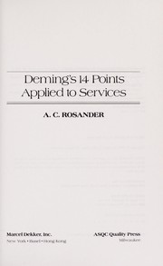 Deming's 14 points applied to services /