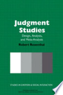 Judgment studies : design, analysis, and meta-analysis /