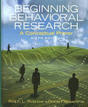 Beginning behavioral research : a conceptual primer /