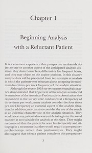 Psychoanalytic technique and the creation of analytic patients /