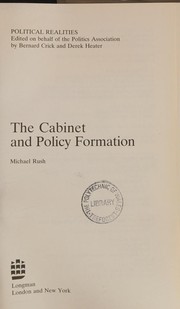 The cabinet and policy formation /