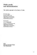 Public goods and decentralization : the duality approach in the theory of value /