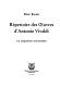 Répertoire des œuvres d'Antonio Vivaldi : les compositions instrumentales /