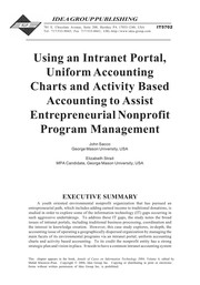 Using an intranet portal, uniform accounting charts and activity based accounting to assist entrepreneurial nonprofit program management /