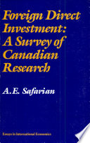 Foreign direct investment : a survey of Canadian research /