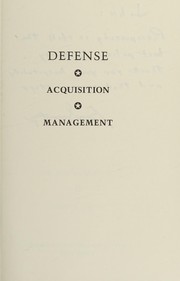 Defense acquisition management /