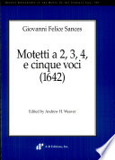 Motetti a 2, 3, 4 e cinque voci (1642) /
