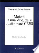 Motetti a una, due, tre, e quattro voci (1638) /