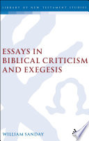 Essays in biblical criticism and exegesis /