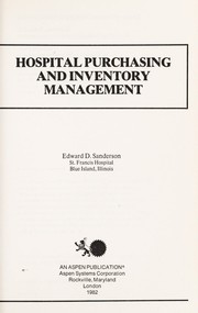 Hospital purchasing and inventory management /