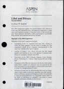 Libel and privacy /