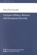 German military reform and European security /