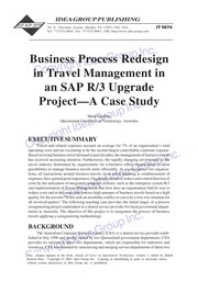 Business process redesign in travel management in an SAP R/3 upgrade project : a case study /