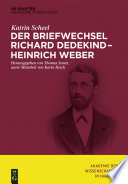 Der Briefwechsel Richard Dedekind - Heinrich Weber /