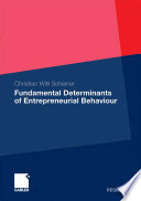 Fundamental determinants of entrepreneurial behaviour /