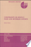 Constraints on Kenya's food and beverage exports /