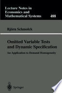 Omitted variable tests and dynamic specification : an application to demand homogeneity /