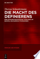 Die Macht des Definierens : Eine diskurslinguistische Typologie am Beispiel des Burnout-Phänomens /