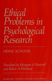 Ethical problems in psychological research /