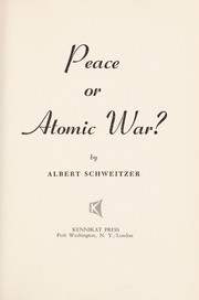 Peace or atomic war? : [Three appeals broadcast from Oslo, Norway, on April 28,29, and 30, 1958.