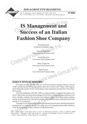IS management and success of an Italian fashion shoe company /