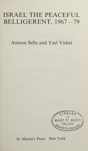 Israel, the peaceful belligerent, 1967-79 /