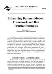 E-learning business models : framework and best practice examples /