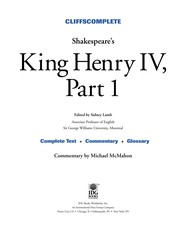 CliffsComplete Shakespeare's King Henry IV, Part 1 /