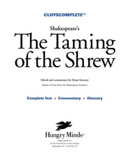 CliffsComplete Shakespeare's The taming of the shrew /