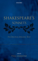 Shakespeare's sonnets : an original-spelling text /