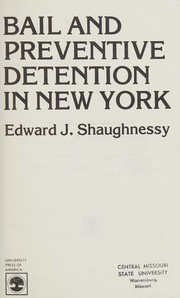 Bail and preventive detention in New York /
