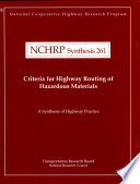 Criteria for highway routing of hazardous materials /