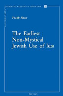 Earliest non-mystical Jewish use of iao /