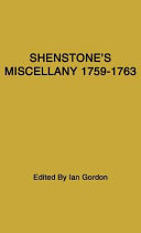 Shenstone's Miscellany, 1759-1763 /