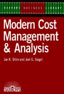 Modern cost management & analysis /