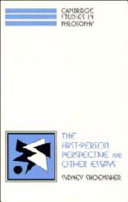 The first-person perspective and other essays /