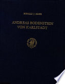Andreas Bodenstein von Karlstadt : the development of his thought, 1517-1525 /