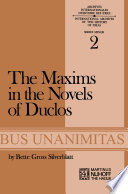 The maxims in the novels of Duclos.