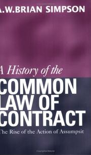 A history of the common law of contract /