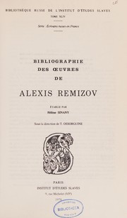 Bibliographie des auvres de Alexis Remizov /