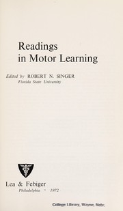 Readings in motor learning /