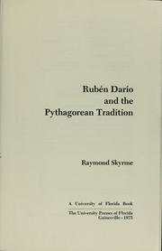 Ruben Dario and the Pythagorean tradition /