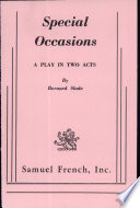 Special occasions, : a play in two acts /