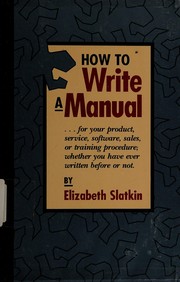 How to write a manual /